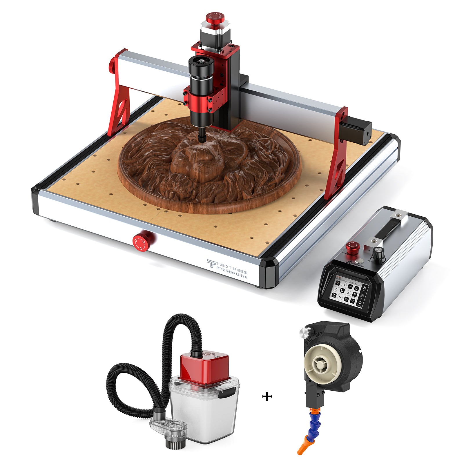 Twotrees TTC450 Ultra CNC Router Machine + Vaccum Cleaner M1 + Cooling