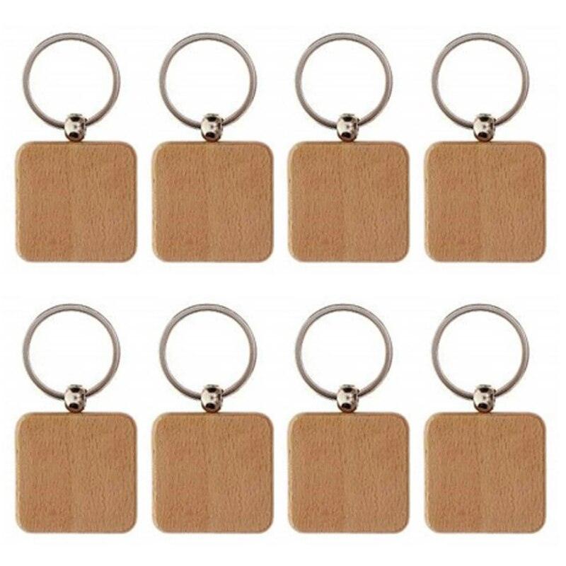Wooden ID Tags Blank Rectangle Wooden Key Chain Diy - TwoTrees Official Shop