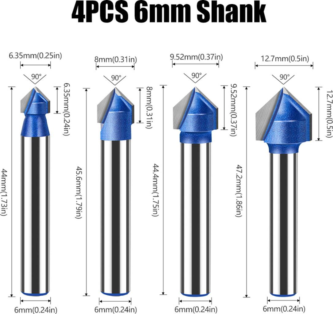 Twotrees V-groove cutter 90° 6 mm set of 4 - TwoTrees Official Shop
